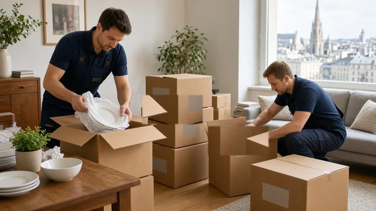 Professionelles Verpacken von Hausrat in stabile Umzugskartons